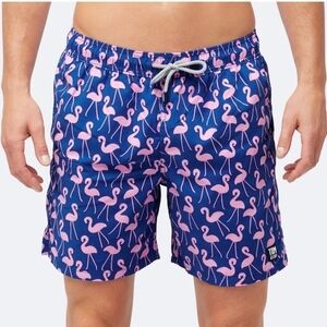 Tom & Teddy Men's Swim Trunks Blue Flamingo Size XXL